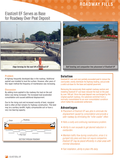 Elastizell Systems, Inc - EF Roadway Fills Data Sheet Image